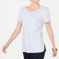 Karen Scott Blusa Feminina Manga Curta Azul Tamanho Grande