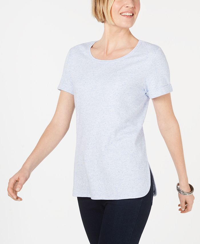 Karen Scott Blusa Feminina Manga Curta Azul Tamanho Grande