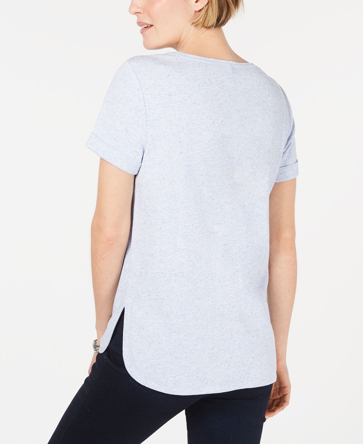 Karen Scott Blusa Feminina Manga Curta Azul Tamanho Grande
