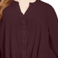 Camisa feminina plus size com frente torcida da INC International Concepts, roxa, tamanho 4X