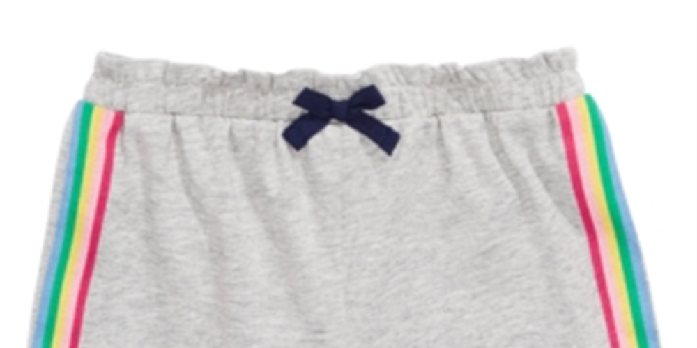 Shorts listrados laterais para bebê First Impressions, cinza, tamanho 18 meses