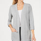 Karen Scott Cardigan feminino manga 3/4 aconchegante cinza tamanho pequeno