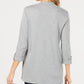 Karen Scott Cardigan feminino manga 3/4 aconchegante cinza tamanho pequeno