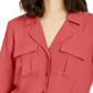 Camisa utilitária feminina com amarração frontal da INC International Concepts, tamanho laranja, pequena e grande