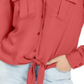 Camisa utilitária feminina com amarração frontal da INC International Concepts, tamanho laranja, pequena e grande