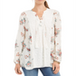 Top floral feminino com cadarço Style &amp; Co, branco, tamanho grande
