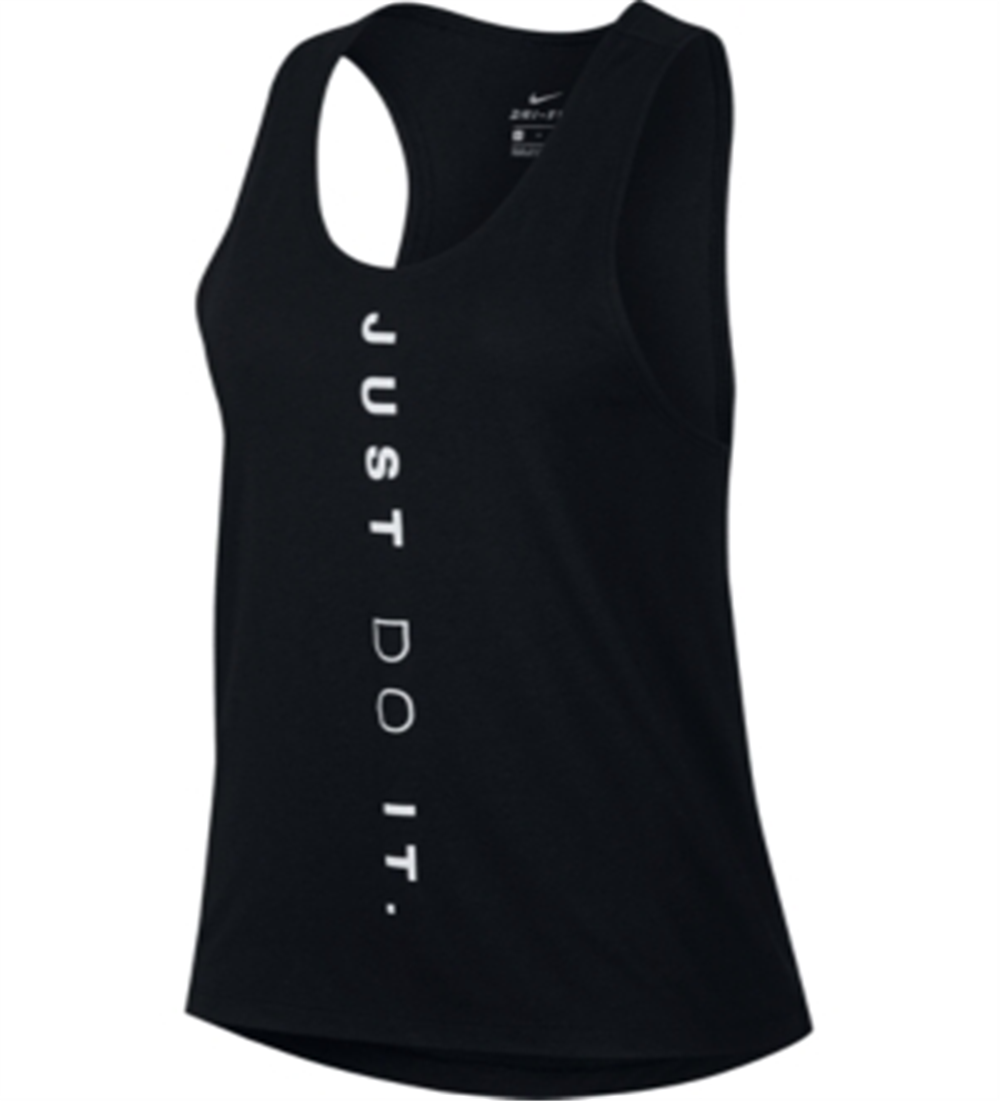 Camiseta regata Nike feminina para corrida e fitness, preta, tamanho GG