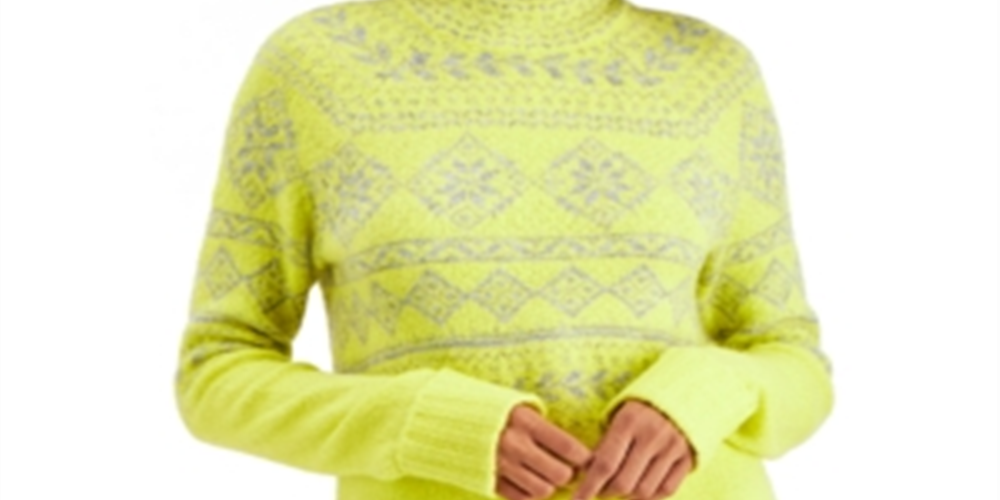 Suéter túnica feminino Fair Isle da Style &amp; Co, amarelo, tamanho grande
