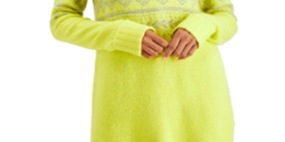 Suéter túnica feminino Fair Isle da Style &amp; Co, amarelo, tamanho grande