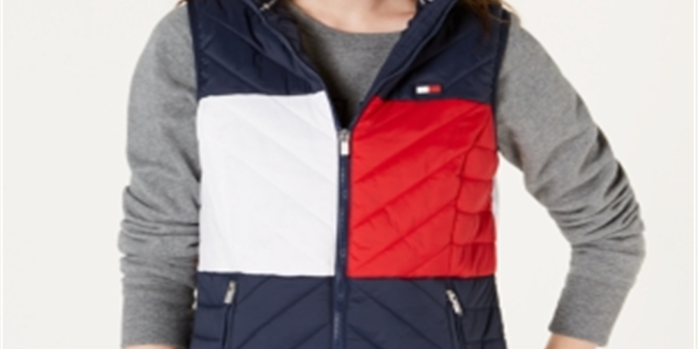 Tommy Hilfiger Colete Esportivo Acolchoado Feminino Azul Tamanho Grande
