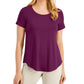 JM Collection Feminino Solid Rayon Span Roxo Tamanho Grande