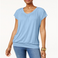 Camiseta Blusa Feminina JM Collection Azul Tamanho Médio