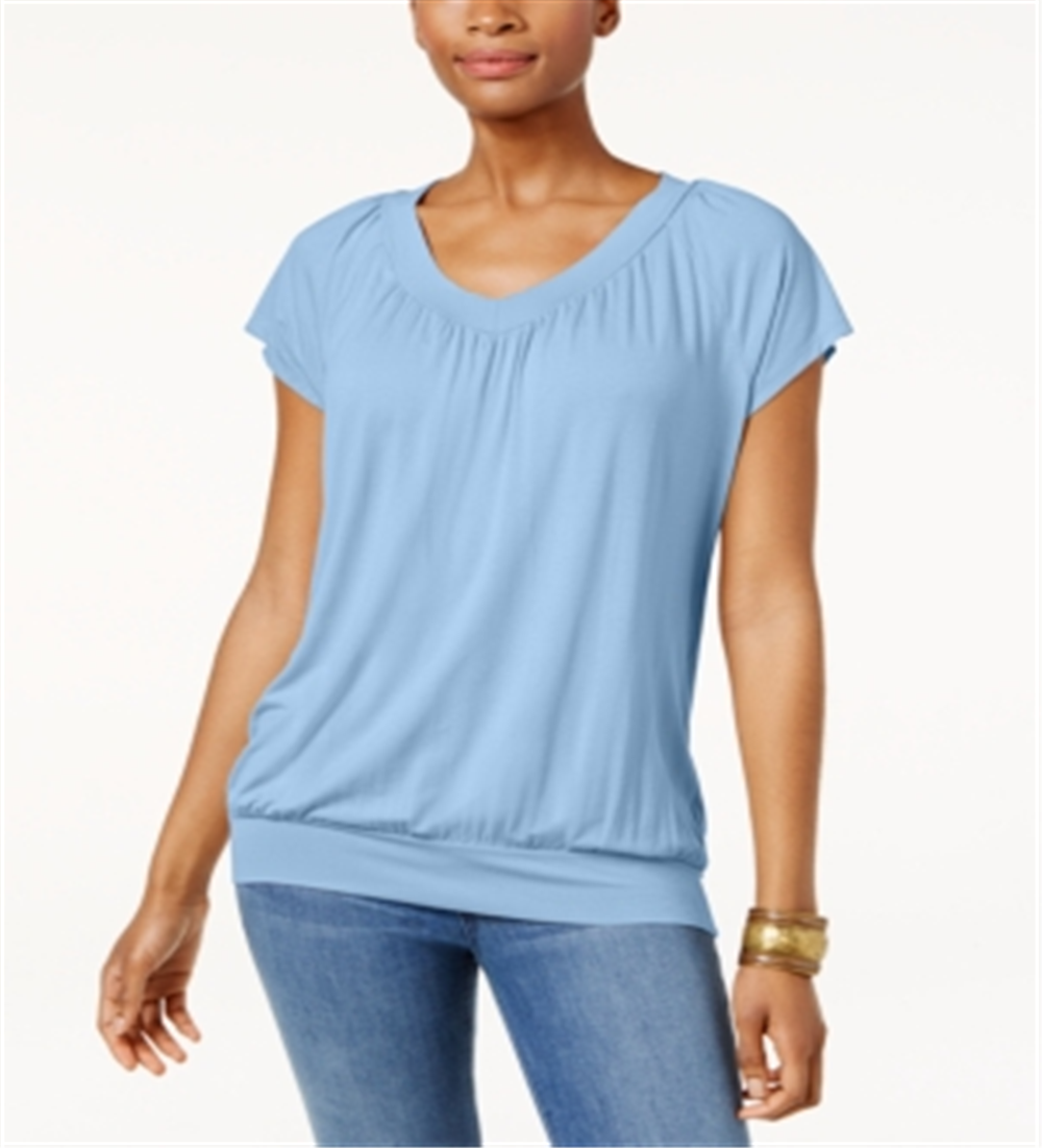 Camiseta Blusa Feminina JM Collection Azul Tamanho Médio