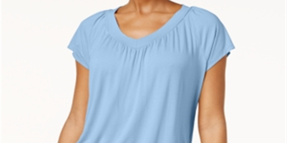 Camiseta Blusa Feminina JM Collection Azul Tamanho Médio