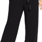 Calça palazzo feminina moderna com cinto City Chic, preta, tamanho 18W