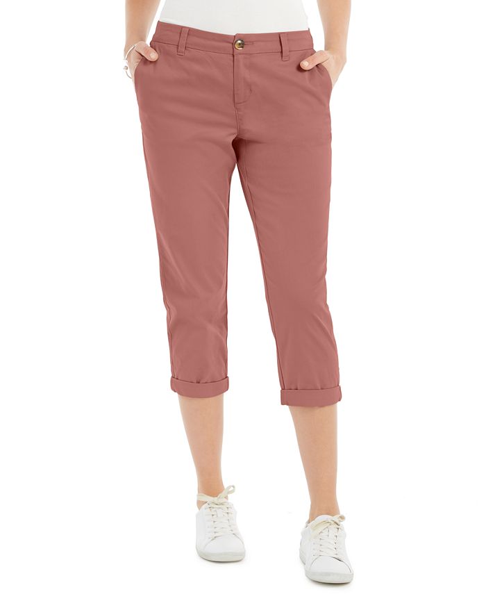 Calça Capri Chino Feminina Style &amp; Co Rosa Tamanho 10