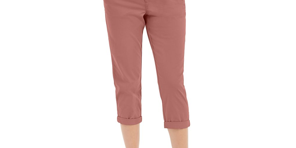 Calça Capri Chino Feminina Style &amp; Co Rosa Tamanho 10