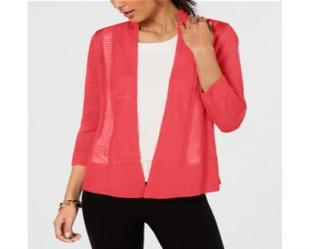 Cardigan feminino Alfani transparente com frente aberta, preto, tamanho grande