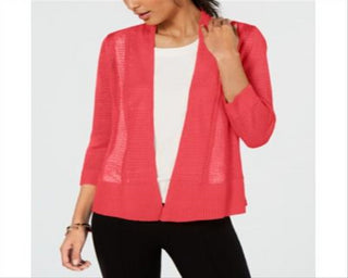 Cardigan feminino Alfani transparente com frente aberta, preto, tamanho grande