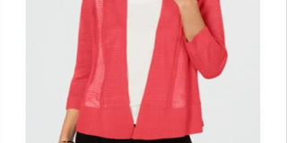 Cardigan feminino Alfani transparente com frente aberta, preto, tamanho grande