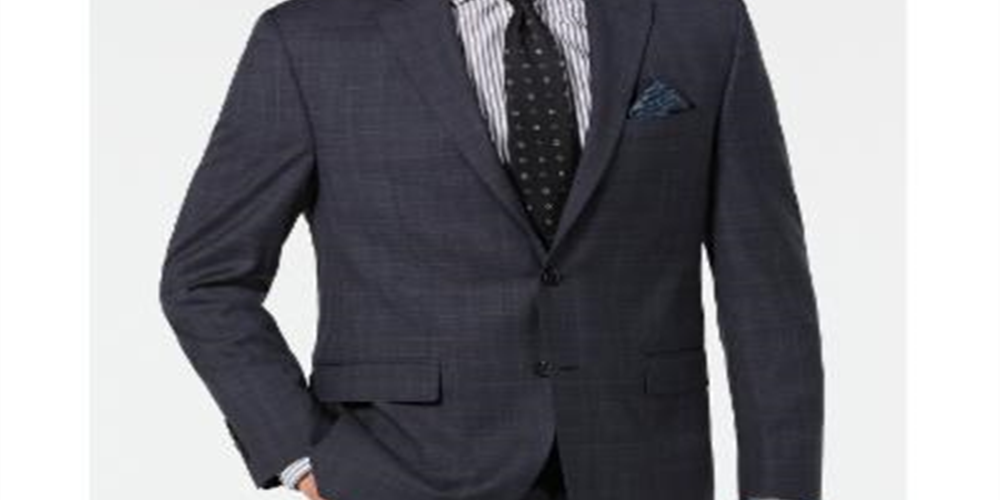 Jaqueta de lã xadrez masculina Ralph Lauren cinza tamanho 44