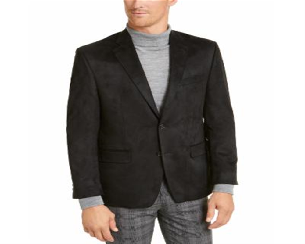 Casaco esportivo masculino Ralph Lauren Classic Fit de camurça sintética, preto, tamanho 44