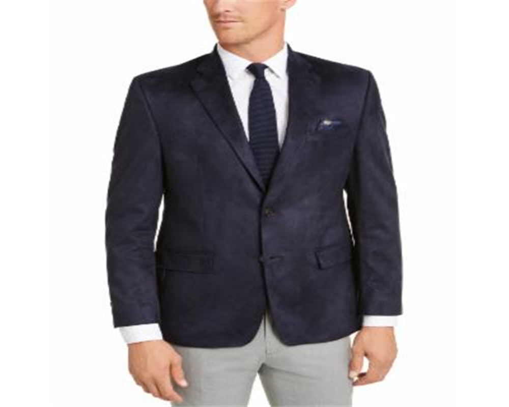 Blazer Ralph Lauren Masculino de Dois Botões em Camurça Sintética, Azul, Tamanho 42