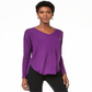 Camiseta INC International Concepts com decote em V e bainha curva, Purple Paradise M