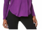 Camiseta INC International Concepts com decote em V e bainha curva, Purple Paradise M