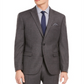 Terno masculino Bar III de abotoamento simples mesclado, corte slim, mistura de lã, cinza, tamanho 40