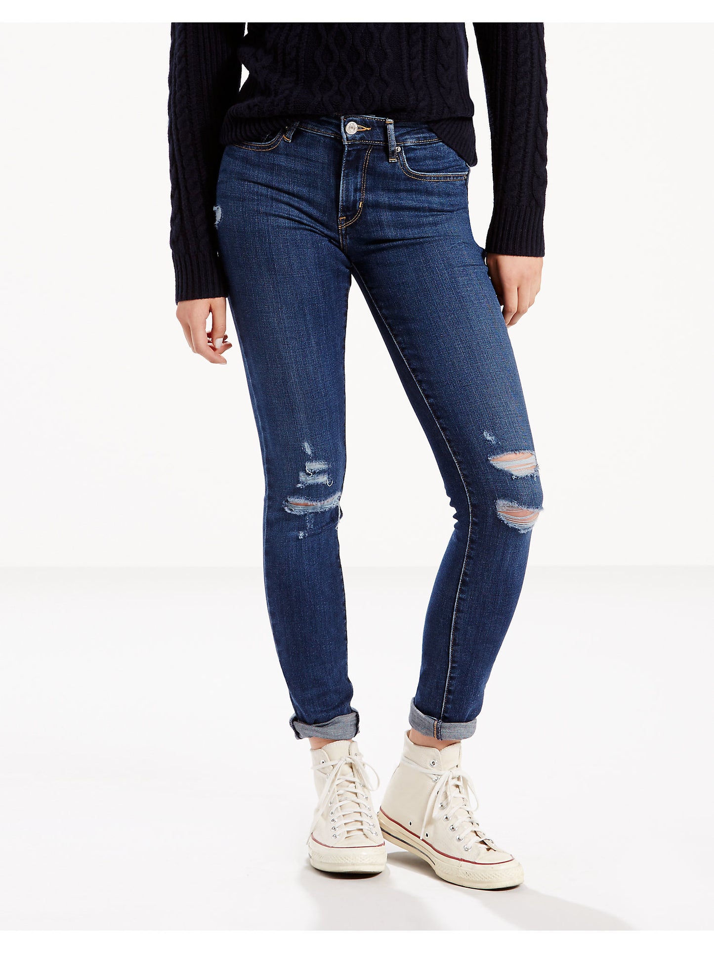 Calça Jeans Skinny 711 Feminina Levi's Azul Tamanho 29