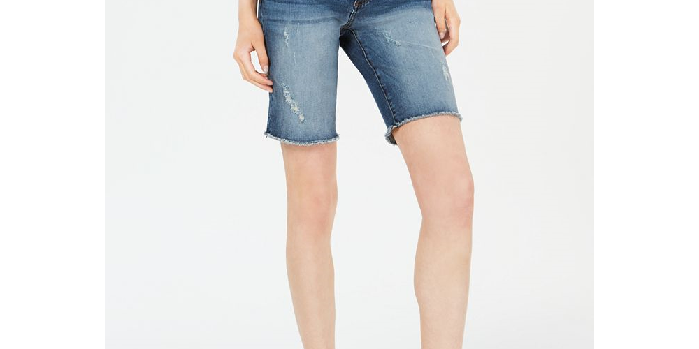 Bermuda jeans desgastada Sophie feminina Kut from the Kloth, azul, tamanho 12