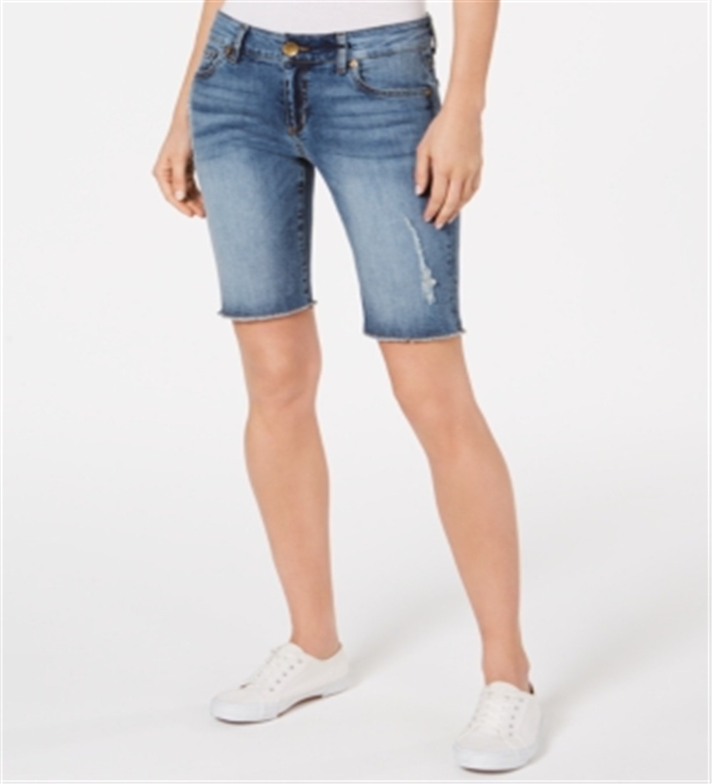 Bermuda jeans desgastada Sophie feminina Kut from the Kloth, azul, tamanho 12