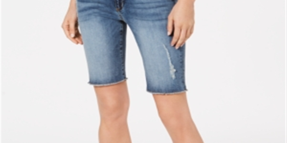Bermuda jeans desgastada Sophie feminina Kut from the Kloth, azul, tamanho 12