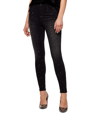 Calça jeans skinny Sanctuary Social Standard Denim cintura alta feminina, preta, tamanho 27