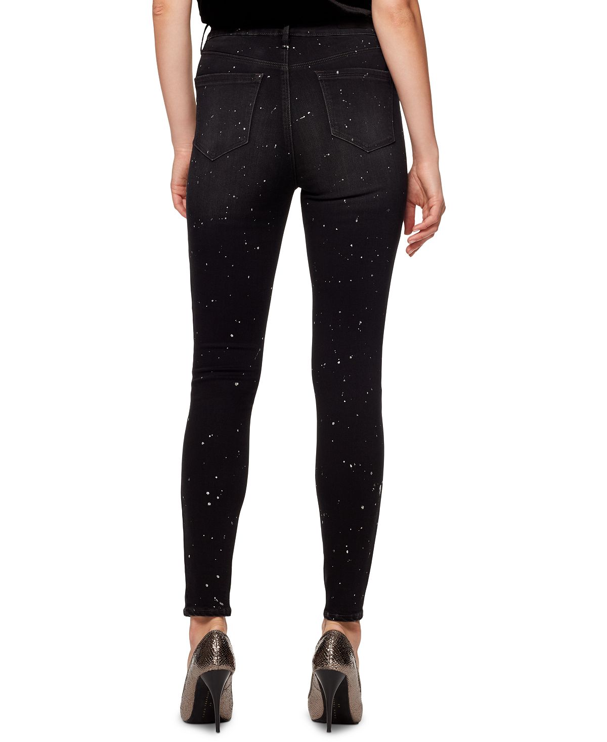 Calça jeans skinny Sanctuary Social Standard Denim cintura alta feminina, preta, tamanho 27