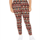 Leggings estampadas plus size da Planet Gold para mulheres, tamanho 1X, pretas