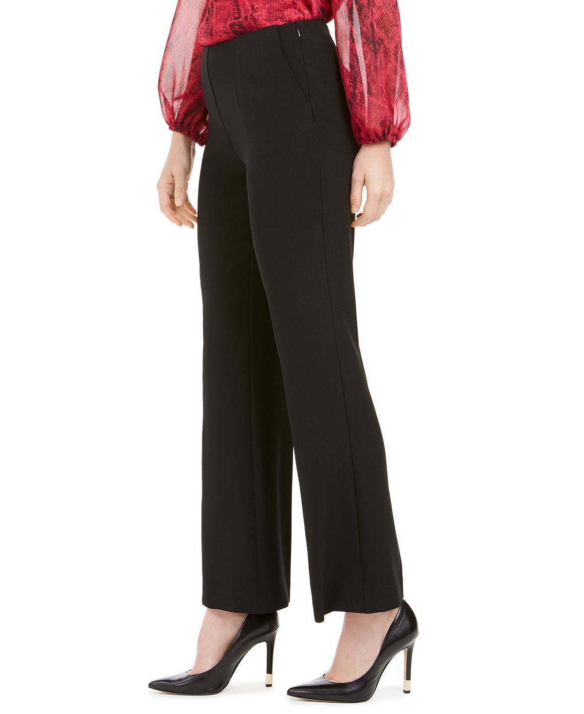 Calça Flare Feminina Kasper Preta Tamanho 14 Petite