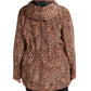 Jaqueta anoraque feminina com estampa animal Charter Club marrom tamanho 0X