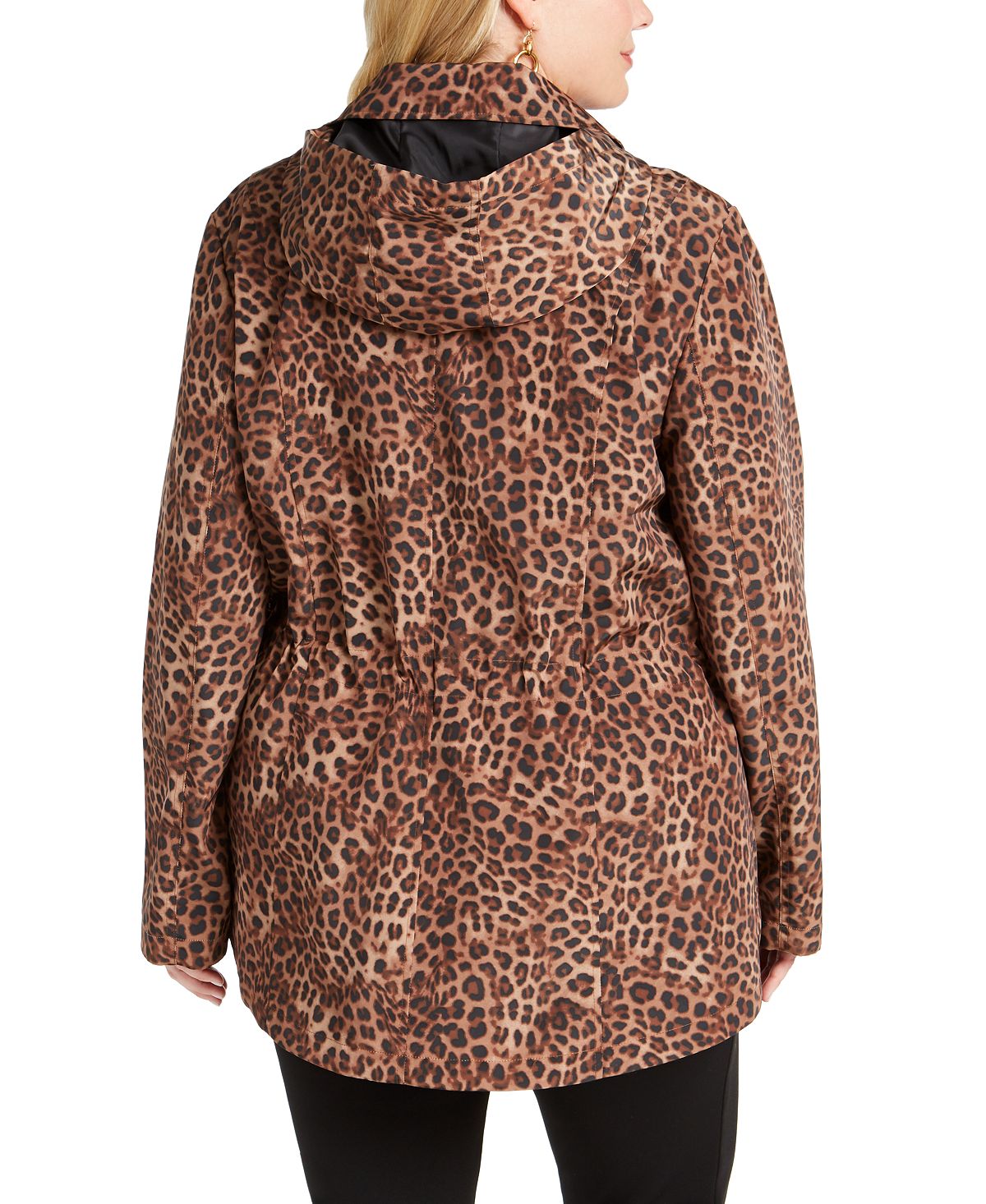 Jaqueta anoraque feminina com estampa animal Charter Club marrom tamanho 0X