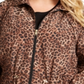 Jaqueta anoraque feminina com estampa animal Charter Club marrom tamanho 0X