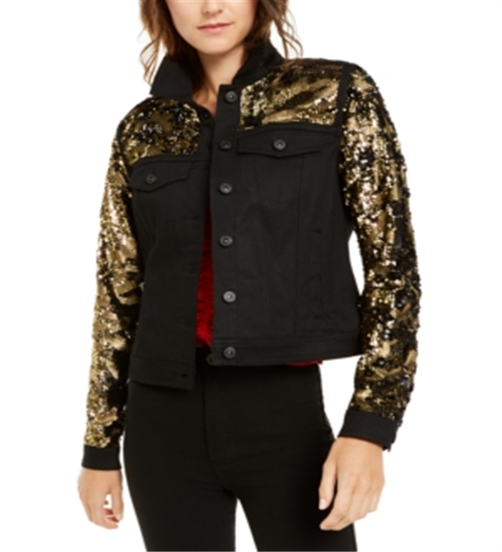 Jaqueta Inc Black &amp; Gold Sequins Preto Profundo Tamanho XL