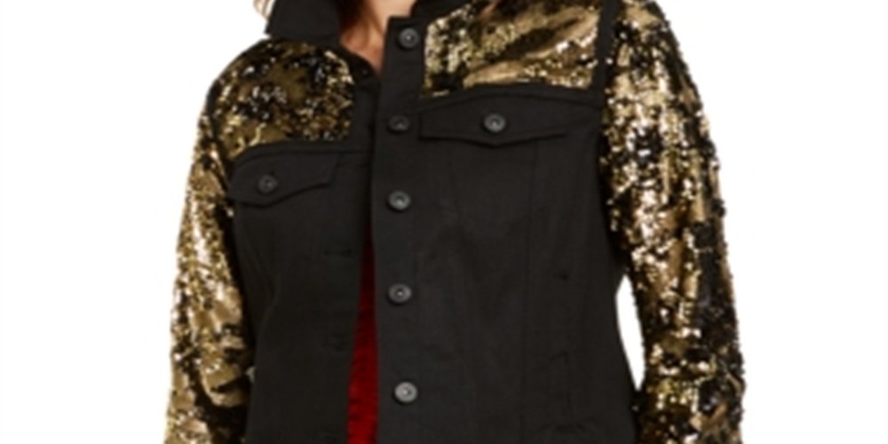 Jaqueta Inc Black &amp; Gold Sequins Preto Profundo Tamanho XL