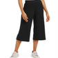 Calça Culottes Feminina Ideology Ribbed Preta Tamanho Médio