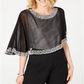 Prelude Strass Pérola Chiffon Caplet Poliéster Preto Tamanho G