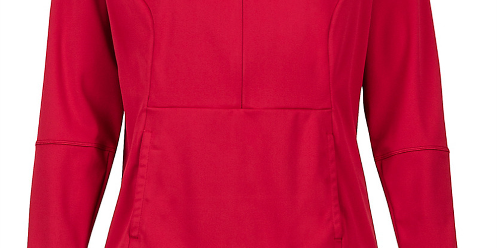 Jaqueta com capuz Marmot Zenyatta 1/2 zíper feminina vermelha tamanho pequeno