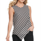Blusa sem mangas assimétrica listrada Dkny preta tamanho XL
