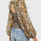 Blusa Mabel com cadarço feminina Free People, preta, tamanho pequeno