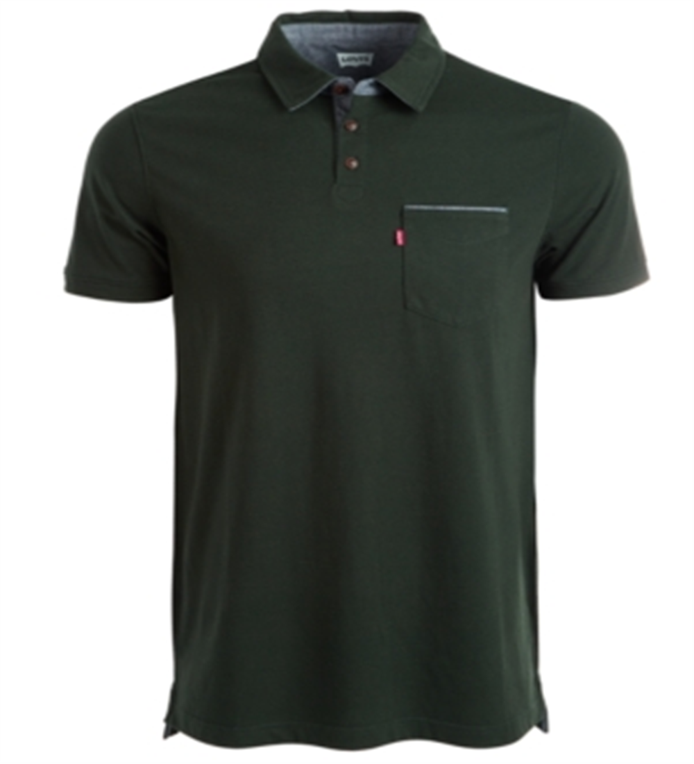 Camisa polo masculina Levi's com bolso, verde, tamanho XXL, P/P