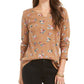 Camiseta térmica feminina de algodão estampado Style &amp; Co, preta, tamanho M